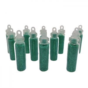 Набор глиттера в бутылочках зеленый (12шт)