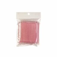 Палочки для маникюра пластиковые розовые с блестками, 100 шт.