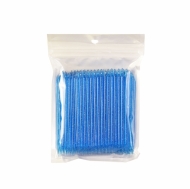 Палочки для маникюра пластиковые синие с блестками, 100 шт.