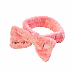 Повязка косметическая бантик клубника розовый GRE249