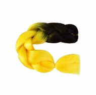 Канекалон омбре черный/ярко-желтый 60 см 100 гр (B11)