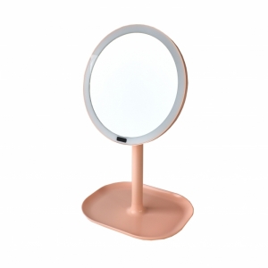 Зеркало розовое круглое с подсветкой